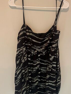 Express Black and Silver Striped Camisole Dress